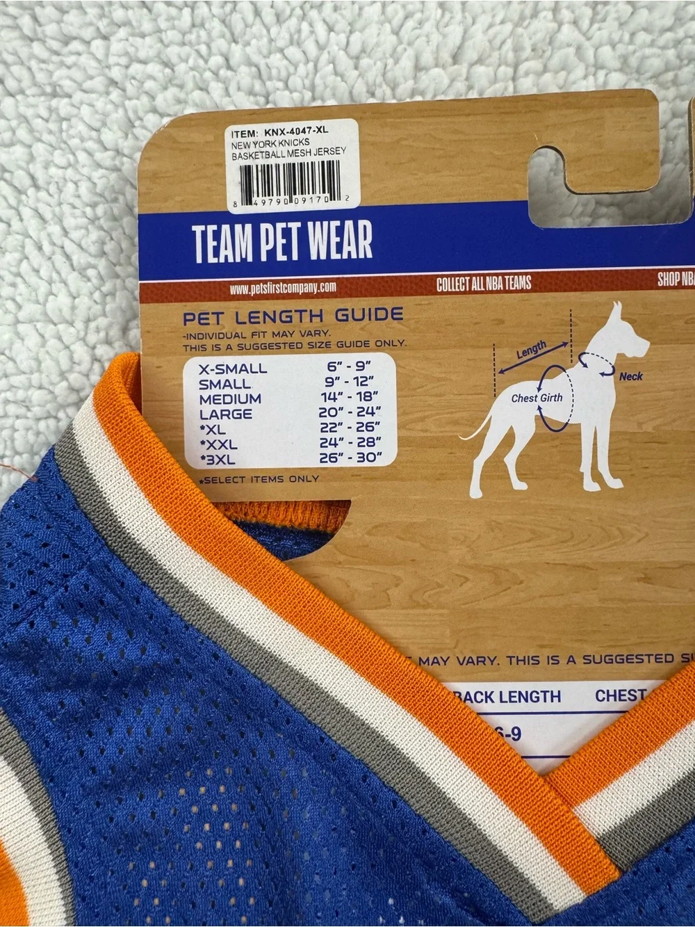 NBA New York Knicks Dog Basketball Jersey Top